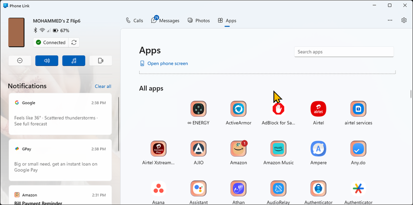 phone-link-main-interface-on-windows-11